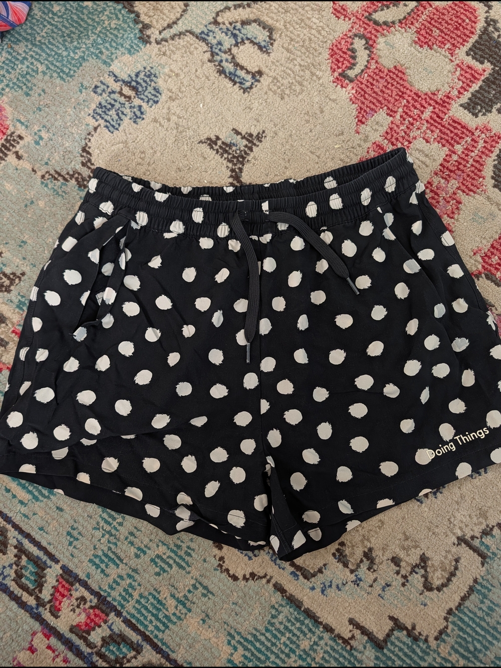 Outdoor Voices Doing Things shorts in Black Polka Dot